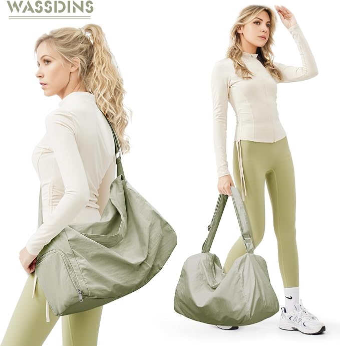 Small Gym Bag with Shoe Compartment, Workout Sport Duffle Bag for Women Travel, Waterproof Shoulder Overnight Bags Lightweight Carry on Tote Bags for Swim, Yoga, Dance