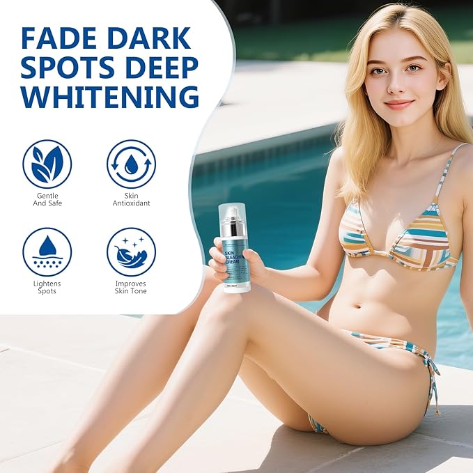 Skin Bleaching Cream, Intimate Areas, Underarms, Knees, Elbows, Inner Thighs and Bikini Areas, Daily Skin Care for Women, Skin Lightening Cream for Dark Spot, Safety & Mild Formula