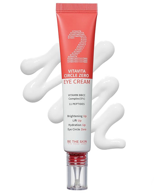 BE THE SKIN Vitavita Circle Zero Eye Cream - Radiance Dark Circle Under Eye Cream with Vitamin B, C, Niacinamide, 11 Peptides - Anti Aging, Wrinkle Reducer, 1.01oz.