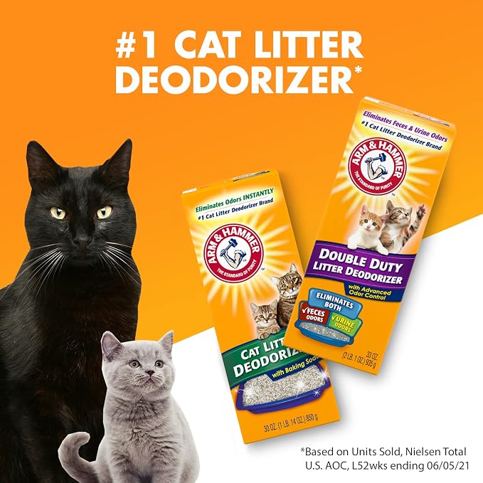 ARM & Hammer Cat Litter Deodorizer Double Duty, 20 oz, 6 Pack | Extra Strength Odor Elimination, Deodorizer for Pet Odors, Safe for Daily Use, Odor Control for 9 Days