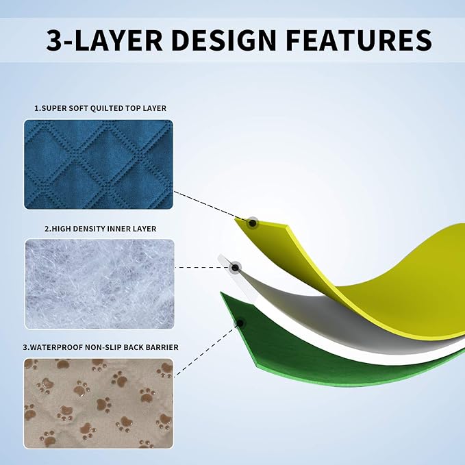 Easy-Going Waterproof Dog Bed Cover, Non-Slip Pet Blanket, 52x82in | Peacock Blue, Leakproof Couch Cover, Machine Washable Furniture Mattress Protector, Soft Sofa Mat For Dogs, Pet Friendly