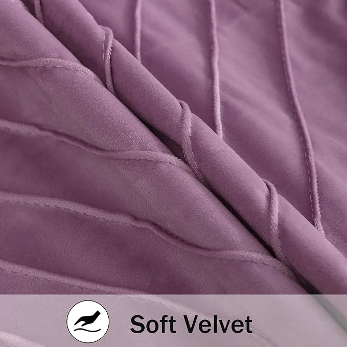 Velvet Throw Pillow Covers 16x16 inch Pack of 2 Gold Decor Purple | Soft Solid Pillow Covers,Modern Luxury Home Decor,for Couch Chair Sofa Bedroom Livingroom,Hidden Zipper,Ideal Gift,Easy Care