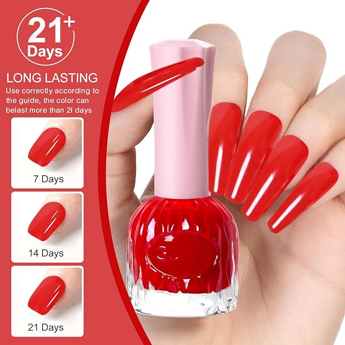 Major Dijit Quick Air Dry Nail Polish FireBrick Regular Nail Polish Non UV Gel Hema 0.34 fl oz.