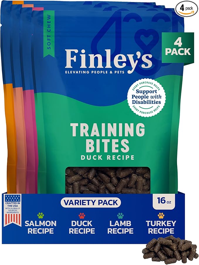 Finley's Training Treats Variety Soft Low Calorie Dog Treats, 16oz, 4 Pack | Limited Ingredient for Puppies and Adult