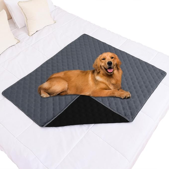 Smiry Waterproof Reversible Pet Couch Covers for Dogs | Pet Friendly, Soft Fabric, Washable Sofa Furniture Protector for Dogs Cat Kids, Checkered (40"x50", Dark Grey/Black)