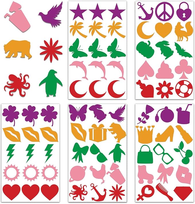 Pack 75 Colorful Tanning Stickers for Body Women Adult Girls Tattoo Sticker Fun Cute Outdoor Supplies Indoor Beds Sunbathing Accessories Summer Essentials Self Adhesive Small Decal