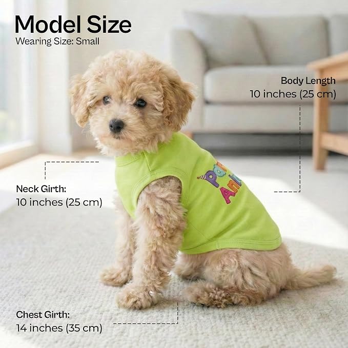 Parisian Pet Dog Shirt – 100% Cotton Shirts for Small Dogs – Sleeveless Puppy Clothes – Lightweight Party Animal Dog Apparel – Breathable Clothes for Dogs - Stretchy Pet T Shirts