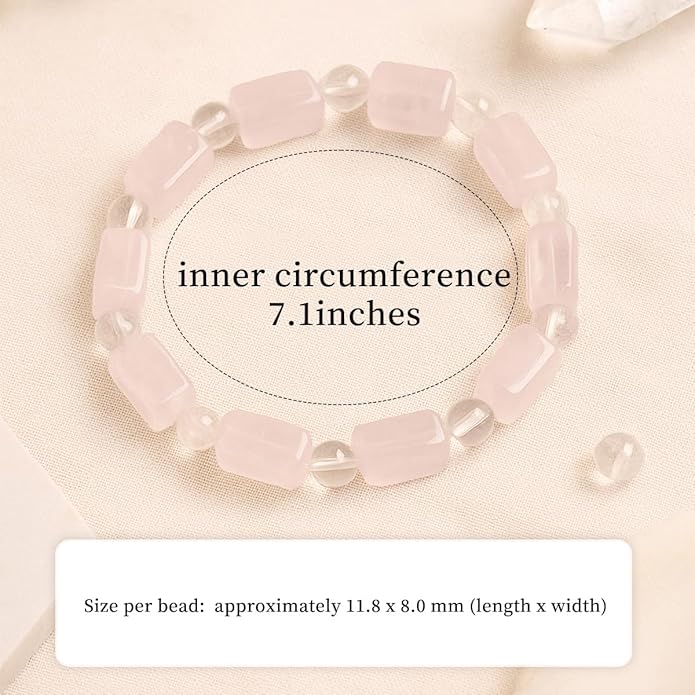 8mm Natural Gemstone Beaded Bracelet for Women, Dainty Round Crystal Stretch Bracelets, Spiritual Healing & Calming Stone Jewelry Gift