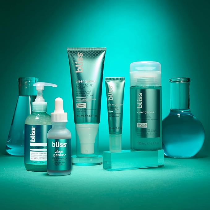 Bliss Clear Genius Clarifying Gel Cleanser – 6.4 Fl Oz – Salicylic Acid BHA to Purify Pores, Remove Excess Oil & Dirt – Non-Drying, Vegan & Cruelty-Free – Tea Tree Scent – Suitable For All Skin Types