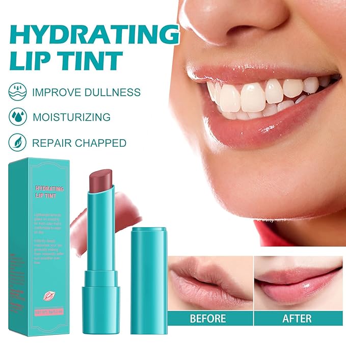 Charm Kiss Lip Tint Hydrating, Sheer Strength Hydrating Lip Tint,Powerful Moisturizing Lipstick Water Lipstick Natural Ingredients, Non-Sticky And Long-Lasting(3# Muted Rose)
