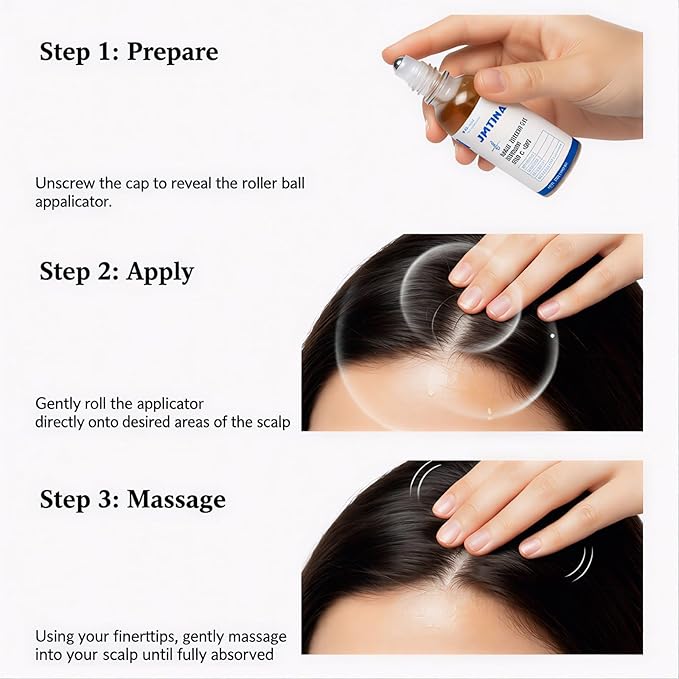 Hair Growth Serum Roll On | 3% Rosemary, 3% Redensyl & 2% AnaGain Complex | + Biotin & Niacinamide | Fast-Absorbing No-Rinse Treatment for Thinning Hair in Women & Men (1 Fl Oz Pack of 1)