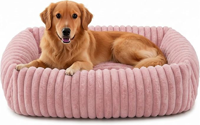 FURTIME Medium Dog Beds for Medium Dogs Washable, Orthopedic Dog Bed, Rectangle Warming Soft Calming Sleeping Puppy Bed Durable Pet Bed with Anti-Slip Bottom