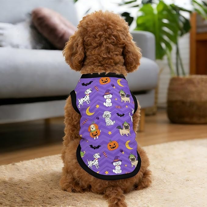 Halloween Pet Vest Cosplay Dogs Pet Shirts Small | witch pumpkin Dog Shirt Vest cute pet Sleeveless Vests Ice Silk Dog T-Shirts holiday Dog Clothes Halloween Canine Wear