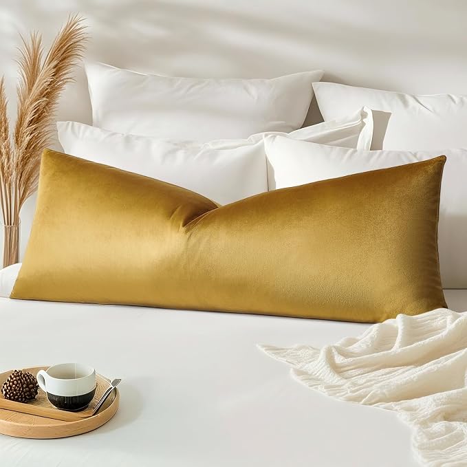 Artscope Luxury Velvet Lumbar Pillow Cover Super Soft Decorative Rectangle Throw Pillow Covers Case Cushion Covers for Sofa Couch Bedroom Car Decor 14x36 Inch Gold