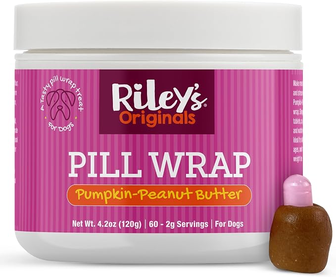 Riley's Pill Wrap for Dogs - Pumpkin & Peanut Butter Pill Paste - 4.2oz