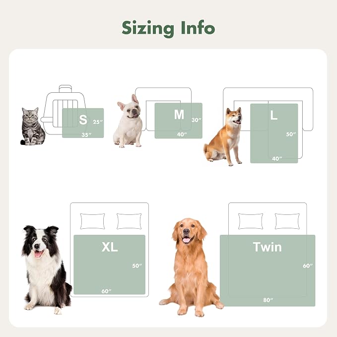 Waterproof Twin Blanket for Bed - Washable Large Dog Blankets for Bed Protector, Thick Cozy Fleece Calming Pet Blankets for Indoors & Outdoors, Linen, 60"x80"