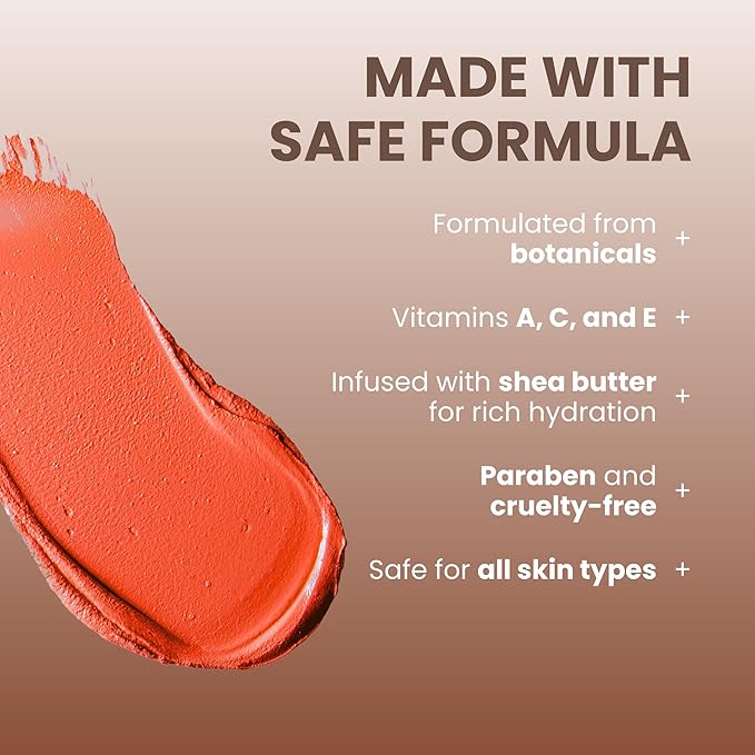 POISE Makeup HD Crème Lip and Cheek Compact | Long Lasting Cheek Blusher and Lip Stain Lipstick in One Hydrating for Skin Infused w/Shea Butter, LION'S HEART