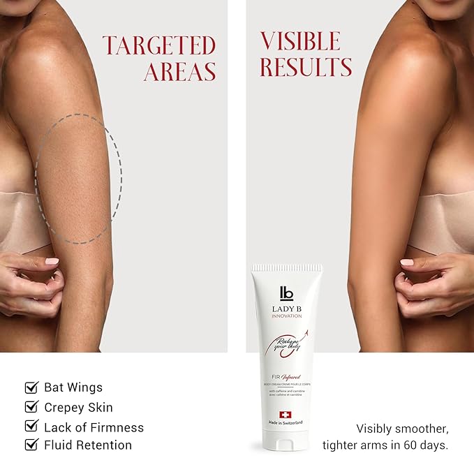 Lady B FIR Infrared Arm Band & Body Cream Set for Women – EMANA® Smartwear Tech for Toning Flabby Arms – Advanced Compression Sleeves with Skin Rejuvenating Cream for Cellulite Reduction & Elasticity