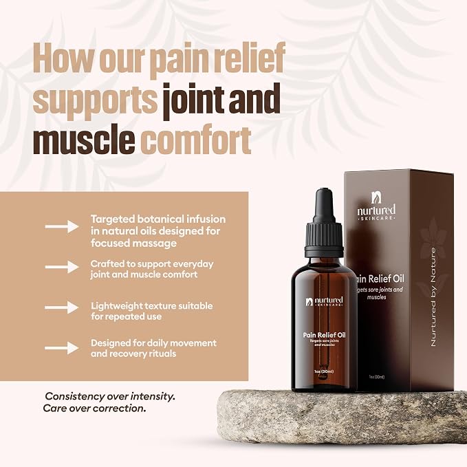 Sore Muscles & Joints Comfort Botanical Oil (2 Fl Oz), Lightweight Massage Oil with Arnica, Comfrey & Boswellia for Daily Body Comfort