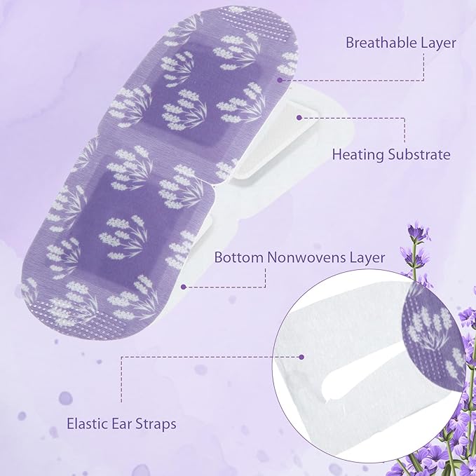 100 Pcs Steam Eye Masks for Dry Eyes Lavender Self Heated Steam Warm Eye Mask Heated Disposable Eyes Masks for Dark Circles, Puffy, Relief Stress, Fatigue Relaxation Gifts
