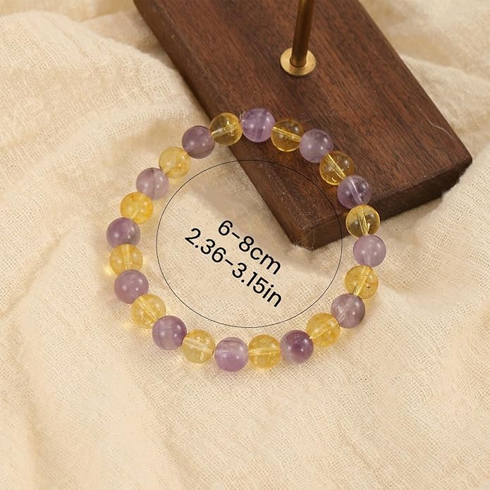 Crystal Vibe 8mm Beaded Bracelets For Women Men - Healing Crystal Bracelet - Adjustable Size
