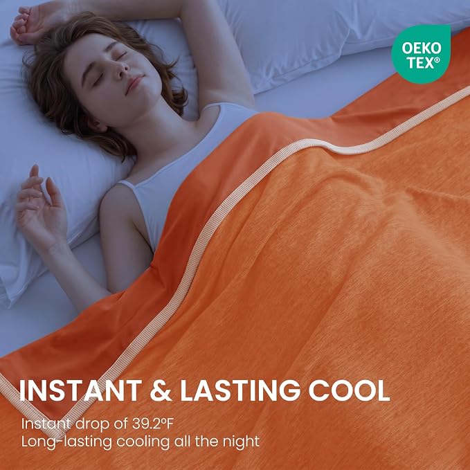 Cooling Blanket for Night Sweats Absorbs Heat to Keep Adults, Children Cool on Warm Nights, Q-Max 0.5 Cooling Blankets for Hot Sleepers, Ultra-Cool Lightweight Sofa Throw Blanket (50"x70") | Absorbs Heat Cold Summer Blanket for Night Sweats & Menopause...