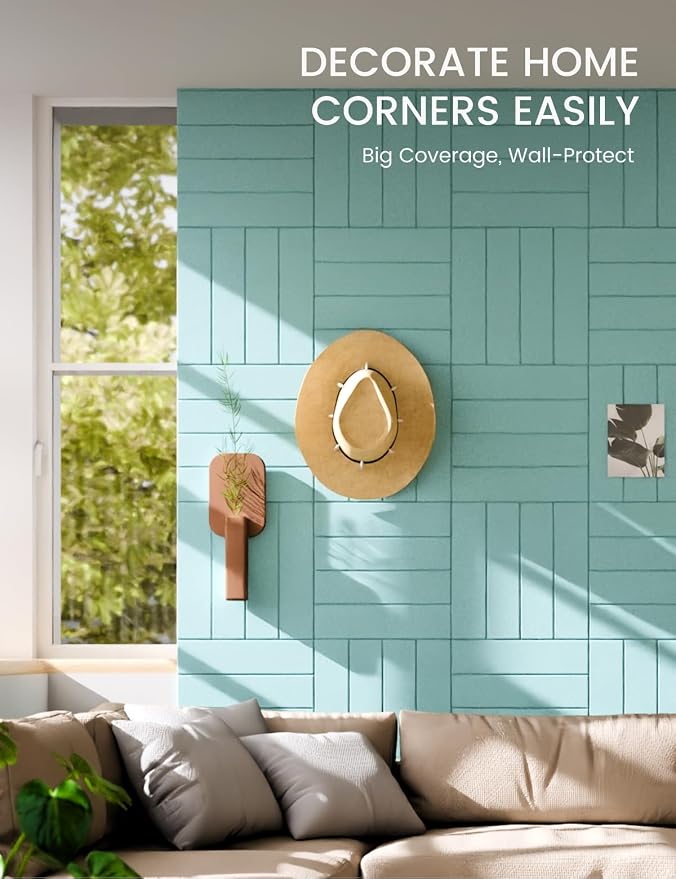 Fluxynara Felt Bulletin Board & Cork Board Alternative, Aqua Blue | 36" x 24" Pin board, Removable Adhesive Tabs, Easy Install Without Wall Damage, For Home Office Decor