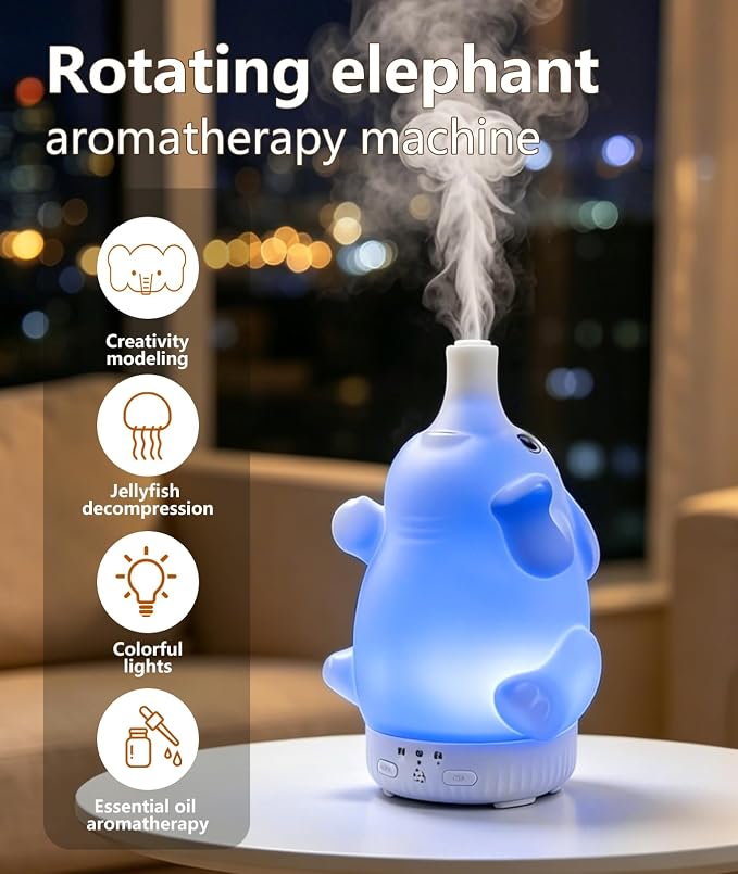 Mor Jellyfish Diffuser, Cute Ultrasonic Essential Oil Diffuser & Humidifier with Colorful Lights, Remote Control, Quiet Aromatherapy Diffuser for Bedroom Home Office Decor