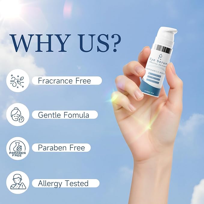 Under Eye Bags and Wrinkles, 2 Packs Eye Cream Visibly Reduces for Bags Under Eyes Bags Dark Circles Treatment for Men & Women Moisturizing Under Eye Cream