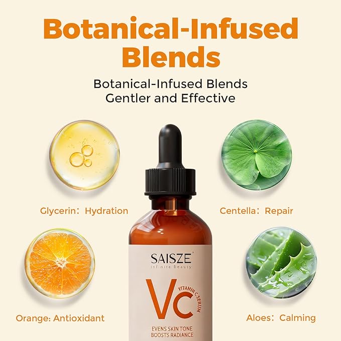 Vitamin C Serum for Face, Facial Serum for Dark Spot, Skin Care Gifts for Women, Christmas Stocking Stuffers, Anti Aging with Vitamin C, Hyaluronic Acid, Valentines Day Gifts for Her, 60ml