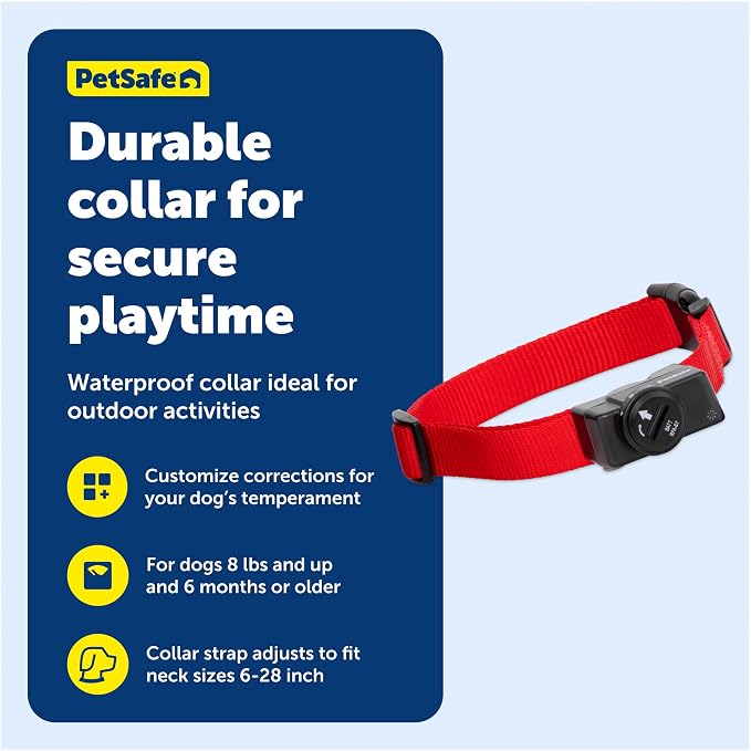 PetSafe Wireless Pet Containment System Collar | Collar Only, Replacement, Extra, Add-A-Dog to PetSafe Wireless Fence, Waterproof, Tone & Static, Pets 8 lb+, Neck 6-28 in