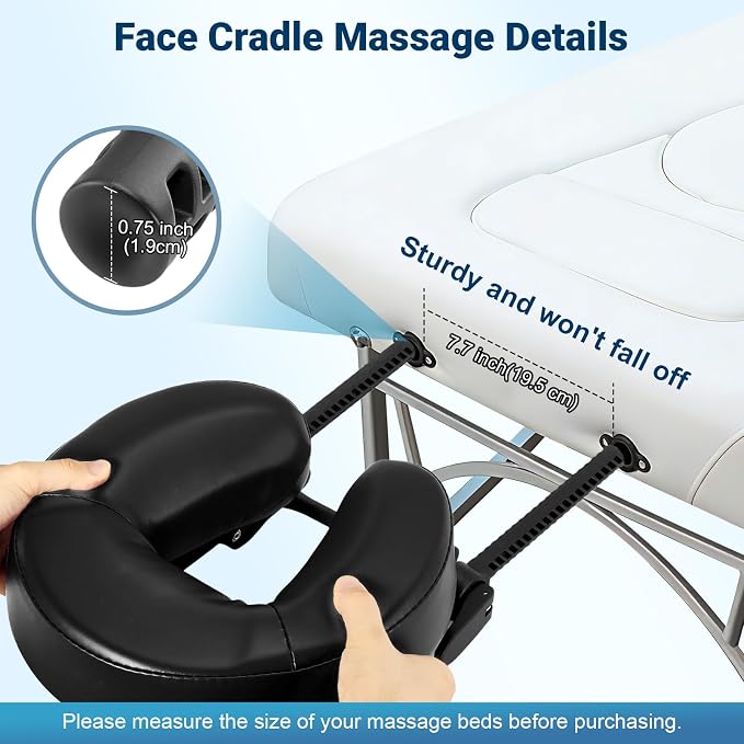 Face Down Tabletop Massage Kit with Hand Rest Pad | Adjustable Massage Headrest Face Cradle Universal Table Face Pillow for Office Desk & Spa Table Bed Portable Ergonomic Black