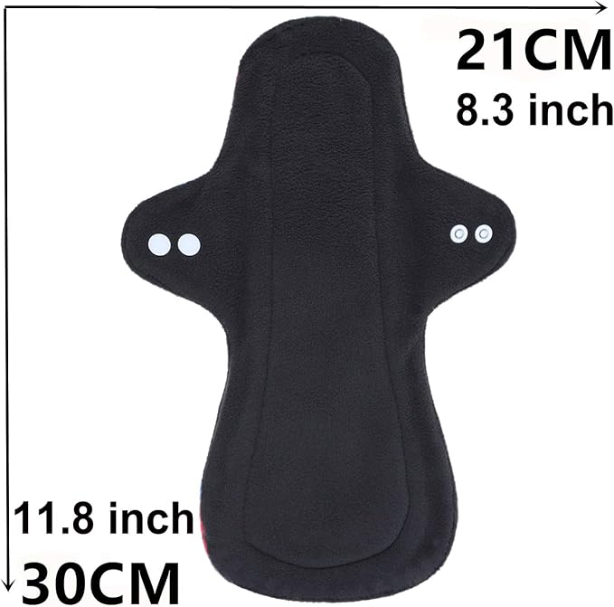 7pcs Pack Reusable Washable Cloth Incontinence Pads Including 6pcs Heavy Flow Bamboo Charcoal Reusable Menstrual Pads Cloth Mama Sanitary Pad + 1pc Mini Wet Bag