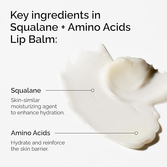 The Ordinary Squalane + Amino Acids Hydrating Lip Balm, for Lips, Elbows, and Cuticles, 0.5 Fl Oz