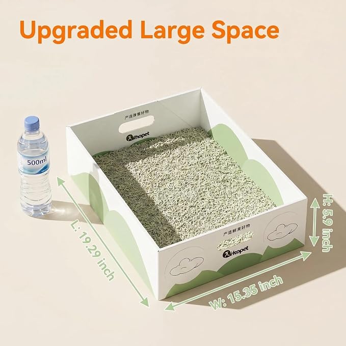 Foldable & Leak-Proof Disposable Cat Litter Box | Portable Travel Litter Box for Cats | Waterproof, Collapsible, Temporary Litter Box for Car, Hotel & Home | Tall 15cm High-Wall Design (1, Large)