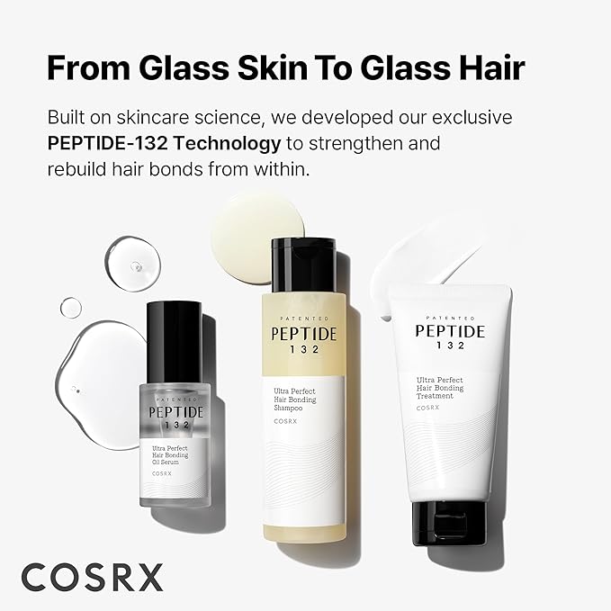 COSRX PEPTIDE 132 Hair Bonding Shampoo - Daily Scalp Treatment for Dandruff, Repairs & Strengthens All Dry and Damaged Hair Types - 6.76 fl oz