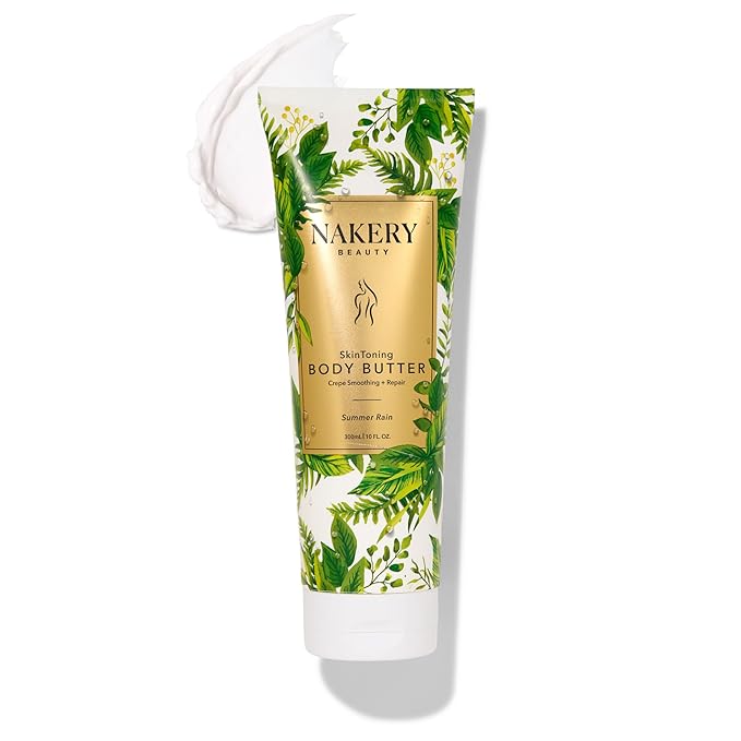 Nakery Skin Toning Body Butter for Women - Firming Body Lotion for Women - Peptide Infused Body Lotion for Crepey & Sagging Skin - Firming Lotion for Neck, Arms & Legs - Summer Rain