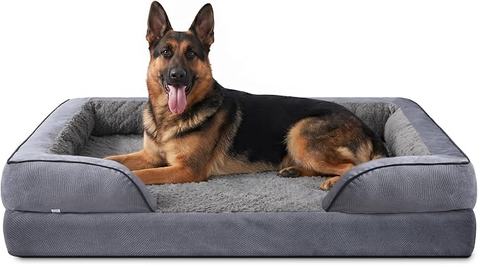 Orthopedic Extra Large Dog Bed, XXL Waterproof Dog Sofa, Egg-Crate Foam Couch with Washable Removable Cover, Waterproof Lining and Nonskid Bottom
