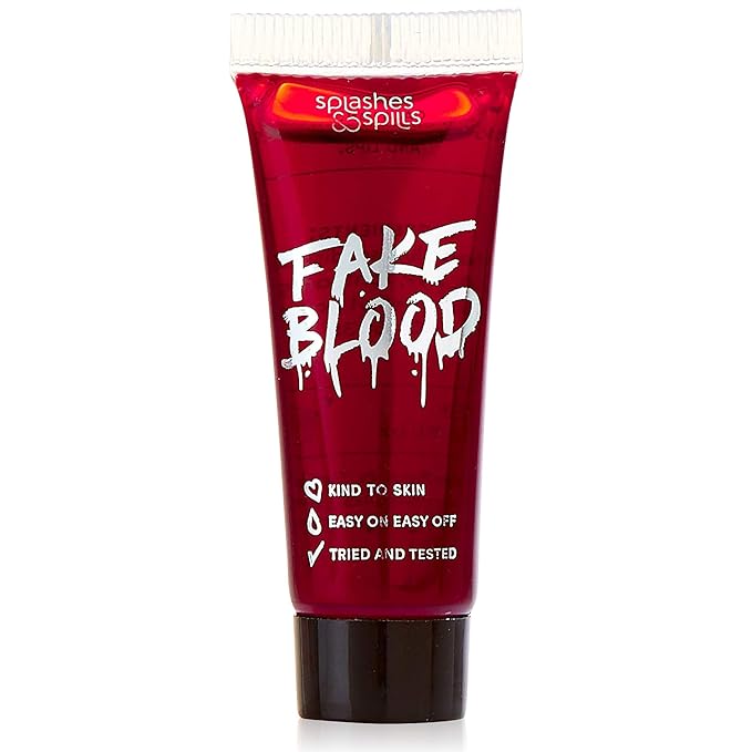 Realistic Fake Blood - Face and Body Paint - Pretend Costume and Dress Up Makeup by Splashes & Spills - New & Improved Formula! (10ml)