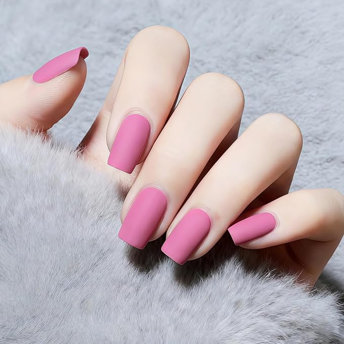 Matte Nail Polish Quick Dry, Soft Pink Nail Polish Air Dry, Vegan Non Toxic Fingernail Color for Women Girls, Candy Pink Matte Finish