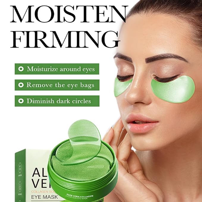 Under Eye Patches - 60 PCS Aloe Vera Eye Masks for Dark Circles and Puffiness, Hydrating Eye Mask Skincare, Eye Patches for Women, Stocking Stuffers, Refresh Your Skin, Reduce Wrinkles and Fine Lines