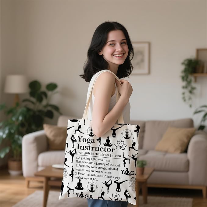 WCGXKO Yoga Instructor Tote Bag Yoga Teacher Accessories Yoga Instructor Thank You Gift