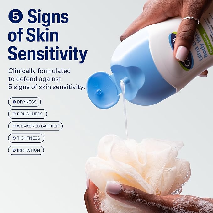 Cetaphil Ultra Gentle Refreshing Body Wash, Refreshing Scent For Dry to Normal, Sensitive Skin, 16.9 Fl Oz, with Aloe Vera, Vitamin B5, Hypoallergenic, Dermatologist Tested