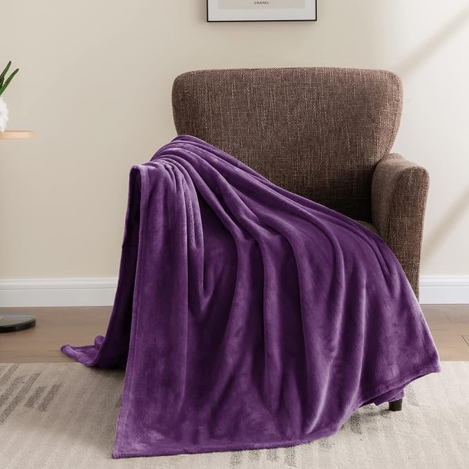 BEDELITE Fleece Blanket Soft Plush Throw for Couch Purple 50"x60" | Ultra Soft Fleece, Plush Microfiber, Lightweight Warmth, All Season Comfort, Fade Resistant, Machine Washable, Couch Sofa Bed