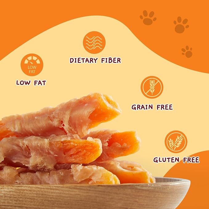 Jungle Calling Chicken & Sweet Potato Dog Treats, Rawhide Free Soft Chews | Natural High-Protein Training Treats, Grain-Free, Stomach-Friendly, No Artificial Colors, Ideal for Daily Rewards, 6 Oz