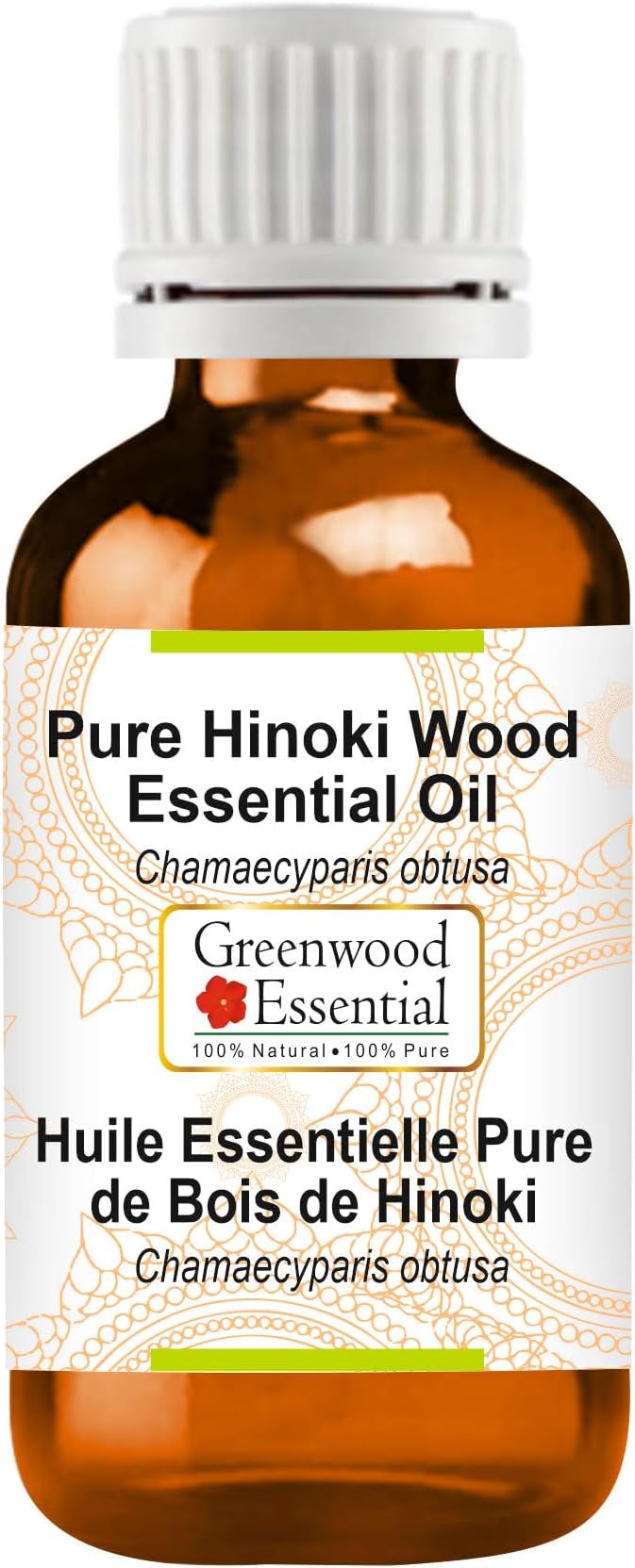 Greenwood Essential Hinoki Wood Essential Oil (Chamaecyparis obtusa) Pure | Non-Sticky | Non-Greasy | Lightweight | Men & Women | All Skin Types | Steam Distilled 50ml (1.69 oz)