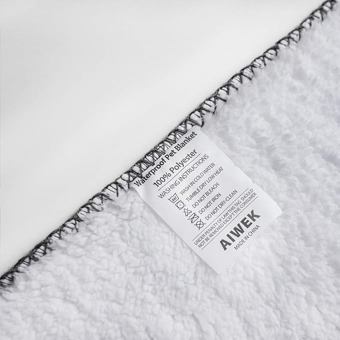 Waterproof Pet Blanket for Dogs and Cats, Soft Sherpa Fleece Throw Blanket 25 * 30inch Grey Paw