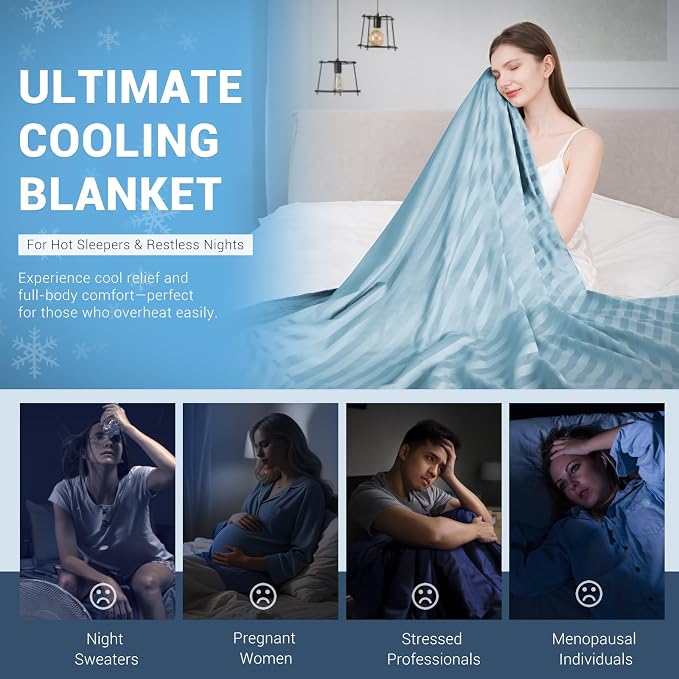 Elegear Double-Sided Cooling Blanket for Hot Sleepers, Twin, Arc-Chill 3.0 | Q-Max>0.5 Cooling Fabric, Absorbs Heat to Keep Body Cool, Breathable Summer Blankets for Night Sweats & Menopause, 59"x79"