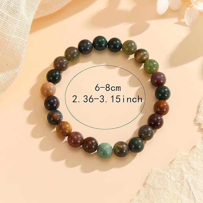 Crystal Vibe 8mm Beaded Bracelets For Women Men - Healing Crystal Bracelet - Adjustable Size