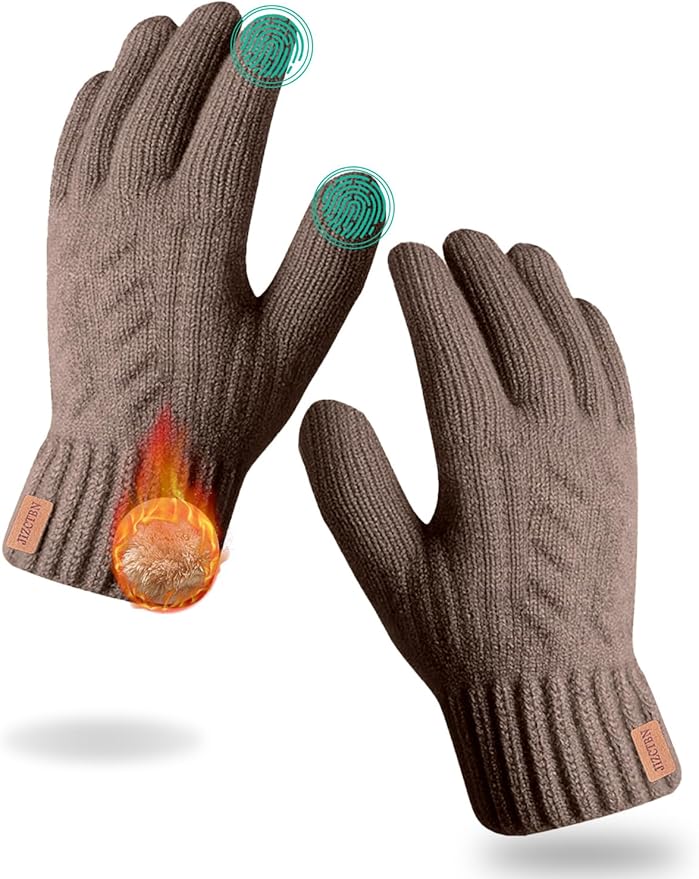 JIZCTBN Winter Thermal Gloves for Men Women - Upgraded Touch Screen Warm Fleece Lining Gloves for Running, Cold Weather